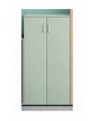 ARMADIO CONTENITORE ALTO IN LEGNO 2 ANTE - N° 4+1 RIPIANI - CM 90X45X194,7H - COLORI VERDE O BLU - CONFORME AI CAM