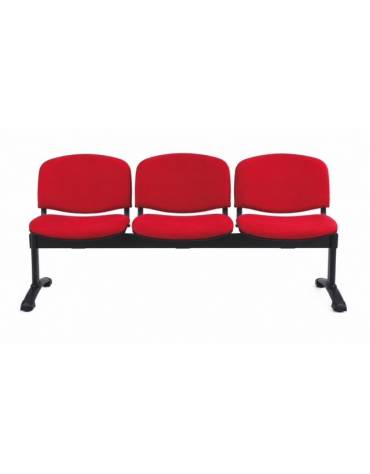 Panca da attesa - 3 Posti - Struttura in acciaio verniciato nero - cm 153x57x87h
