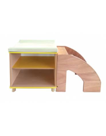 MOBILE FASCIATOIO IN LEGNO NOBILITATO DI FAGGIO CON SCALETTA LATERALE E 2 VANI A GIORNO - CM 125X75X85H