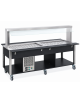 Carrello buffet misto freddo/caldo, parafiato fisso - 4 vani GN1/1 (2 caldi + 2 freddi) - colore Nero - cm 161x68x144h