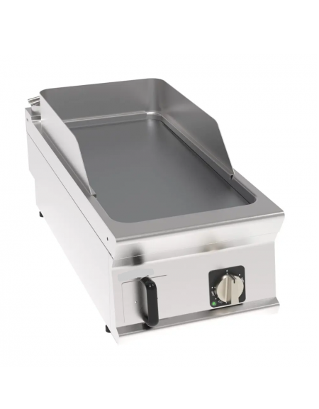 Fry top elettrico da banco inox, piastra singola cromata liscia spazzolata - tecnologia evenheat - cm 40x90x28h