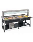 Carrello buffet misti freddo/caldo 4xGN1/1 (2 caldi + 2 freddi) con parafiato mobile - colore Nero - cm 161x68x144h