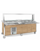 Carrello buffet armadiato misto freddo/caldo, parafiato mobile - 4xGN1/1 (2 caldi + 2 freddi) - colore Rovere - cm 161x68x144h
