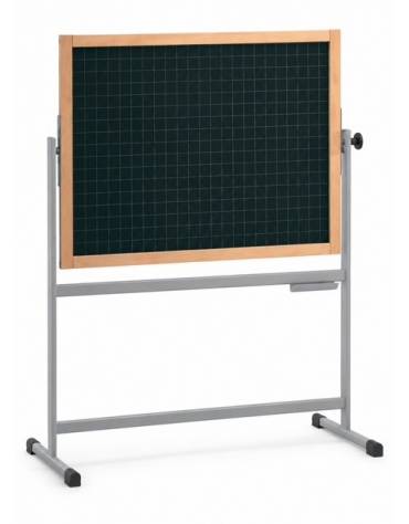 LAVAGNA A CAVALLETTO GIREVOLE IN ARDESIA - PIANO ARDESIA CM 130X100 - STRUTTURA IN COLORE GRIGIO METALLIZZATO RAL 9006