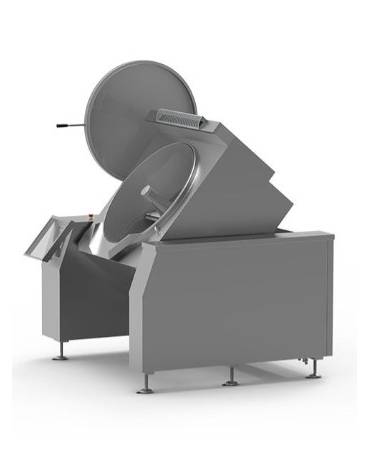 BRASIERA RIBALTABILE CON MESCOLATORE E MONITOR PLC - CAPACITA' LITRI 150 - ALIMENTAZIONE A GAS DIRETTO