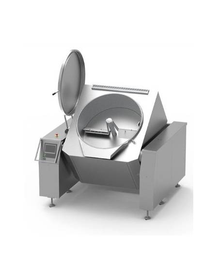 BRASIERA RIBALTABILE CON MESCOLATORE E MONITOR PLC - CAPACITA' LITRI 200 - RISCALDAMENTO ELETTRICO DIRETTO