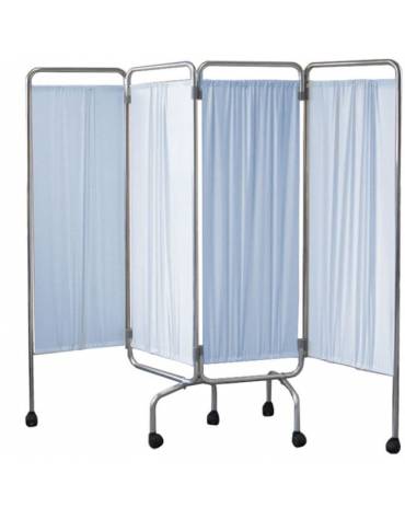 Telaio paravento in alluminio a  4 ante con ruote - senza tende - cm 200x167,5h