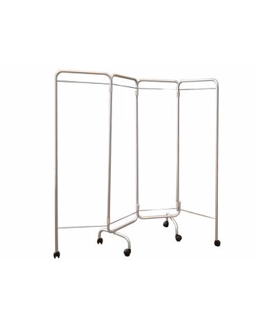 Telaio paravento in alluminio a  4 ante con ruote - senza tende - cm 200x167,5h