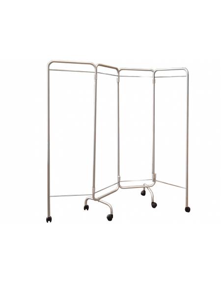 Telaio paravento in alluminio a  4 ante con ruote - senza tende - cm 200x167,5h