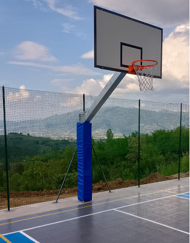 Impianto monotubolare con tabelloni in fibra di vetro laminata - sbalzo 165 cm - fissaggio con piastra
