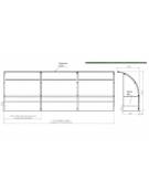 Panchina mod. Standard 1 mt/l in acciaio inox AISI 304, copertura policarbonato trasparente - 2 posti  in PP blu