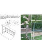 Panchina mod. Standard 2 mt/l in acciaio inox AISI 304, copertura policarbonato trasparente - 4 posti in PP blu