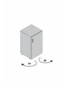 Contenitore mobile basso per ufficio, 1 anta in legno con serratura- Colore struttura ed ante a scelta - cm 40x45x80h