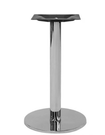 Base con struttura in acciaio inox cromato con piedini regolabili - Per piano tondo - Base diametro cm Ø 50 H73