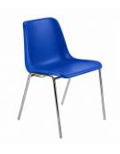 Sedia fissa con gancio di attesaconferenza monoscocca in plastica indeformabile - vari colori - cm 49x54x77h