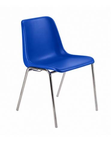 Sedia fissa con gancio di attesaconferenza monoscocca in plastica indeformabile - vari colori - cm 49x54x77h