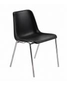 Sedia fissa con gancio di attesaconferenza monoscocca in plastica indeformabile - vari colori - cm 49x54x77h