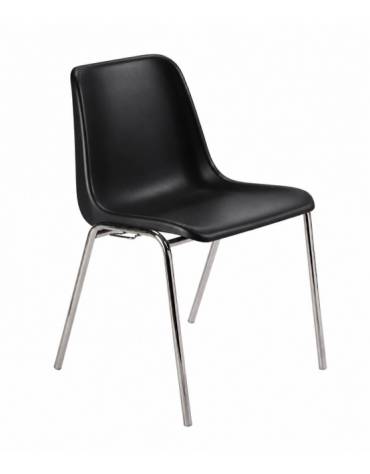 Sedia fissa con gancio di attesaconferenza monoscocca in plastica indeformabile - vari colori - cm 49x54x77h