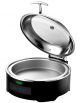 Chafing dish tondo con coperchio in vetro - Regolazione della temperatura da 40 a 95°C - Capacità 6 litri - cm 46x42x23h
