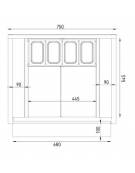 BANCO POSTAZIONE COCKTAIL STATION PER BAR IN ACCIAIO INOX AISI 304 - N° 4 RUOTE ( 2 CON FRENO ) - CM. 75X70X83H