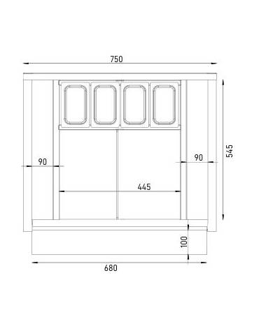 BANCO POSTAZIONE COCKTAIL STATION PER BAR IN ACCIAIO INOX AISI 304 - N° 4 RUOTE ( 2 CON FRENO ) - CM. 75X70X83H