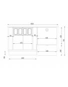 BANCO POSTAZIONE COCKTAIL STATION PER BAR IN ACCIAIO INOX AISI 304 - CON VASCA GHIAGGIO -N° 4 RUOTE ( 2 CON FRENO ) - CM 125X70X