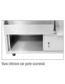 BANCO POSTAZIONE COCKTAIL STATION PER BAR INOX AISI 304 CON  LAVELLO INTEGRATO  DOCCETTA ESTRAIBILE - CM 150X70X83H
