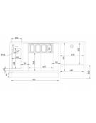 BANCO POSTAZIONE COCKTAIL STATION PER BAR INOX AISI 304 CON  LAVELLO INTEGRATO  DOCCETTA ESTRAIBILE - CM 150X70X83H