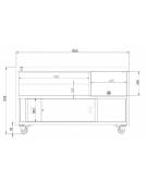 BANCO POSTAZIONE COCKTAIL STATION PER BAR INOX AISI 304 CON  LAVELLO INTEGRATO  DOCCETTA ESTRAIBILE - CM 150X70X83H