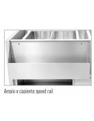 BANCO POSTAZIONE COCKTAIL STATION PER BAR INOX AISI 304 CON  LAVELLO INTEGRATO  DOCCETTA ESTRAIBILE - CM 150X70X83H