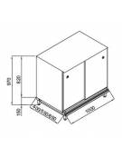 Retrobanco neutro bar con top inox incluso - Struttura ed antine in legno -Predisposizione per appoggio pedana - cm 100x40x100/1