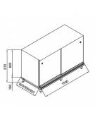 Retrobanco neutro bar con top inox incluso - Struttura ed antine in legno -Predisposizione per appoggio pedana - cm 150x40x100/1