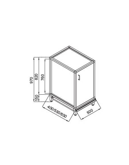 Retrobanco neutro bar con antina inox - Struttura inox -Predisposizione per appoggio pedana - cm 50x40x97h