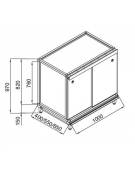 Retrobanco neutro bar con antine inox - Struttura inox -TOP ESCLUSO - Predisposizione per appoggio pedana - cm 100x40x97h