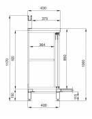 Retrobanco neutro bar con antine inox - Struttura inox -TOP ESCLUSO - Predisposizione per appoggio pedana - cm 100x40x97h