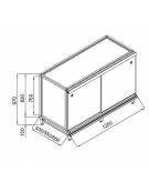 Retrobanco neutro bar con antine inox - Struttura inox -TOP ESCLUSO - Predisposizione per appoggio pedana - cm 125x40x97h