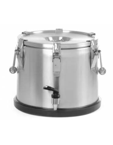 CONTENITORE PORTATILE ISOTERMICO INOX CON RUBINETTO PER ALIMENTI E BEVANDE CALDE E FREDDE - CAPACITA' LITRI 15