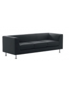 Divano a 3 posti ignifugo con Omologazione Ministeriale classe 1 IM per ufficio con gambe cromate - cm 198x79x65h 