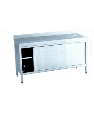 Tavolo armadiato caldo inox Dimensioni cm. 120x60x90h