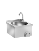 LAVAMANI INOX CON COMANDO A GINOCCHIO A PARETE SENZA ALZATINA - cm 40x40x28h