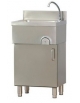 LAVAMANI INOX A COLONNA CON COMANDO A GINOCCHIO ED ANTINA - CM 50X40X85H