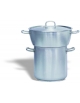 Couscoussiera inox AISI 304 con coperchio - Diametro cm 40/32 - Altezza cm 32 - Capacità lt. 20/24