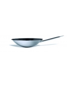Padella acciaio inox per wok antiaderente fondo tondo - Diametro cm 36 - Altezza cm 10 - Capacità Lt. 6