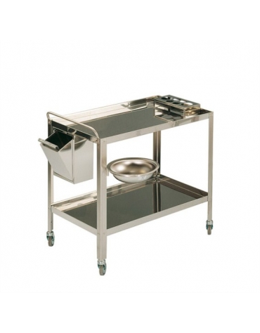 CARRELLO INOX ATTREZZATO CM90X60X80H