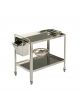 CARRELLO 2 RIPIANI INOX ATTREZZATO CM90X60X80H