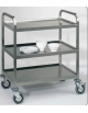 Carrello inox per trasporto pesante 500 Kg- 3 piani lisci, saldati al telaio - cm 108x61x96h