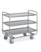 Carrello inox per trasporto pesante - 3 piani stampati - Portata totale Kg 200 - cm 89x59x95h