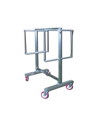 CARRELLO INOX PER STAGIONATURA SALUMI A 2 PIANI