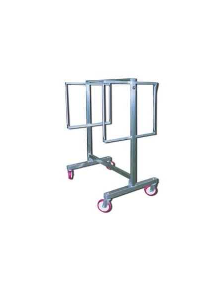 CARRELLO INOX PER STAGIONATURA SALUMI A 2 PIANI