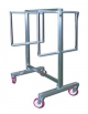 CARRELLO INOX PER STAGIONATURA SALUMI A 2 PIANI - CM 106X95X180H